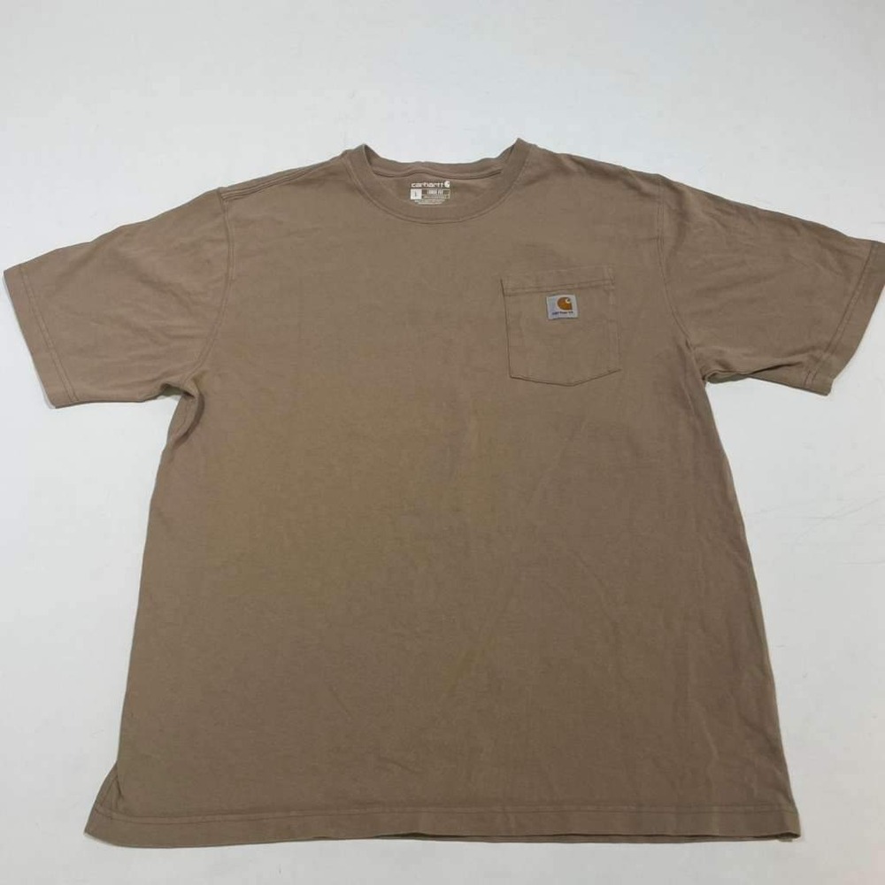 Carhartt Pocket T-Shirt Mens Large Brown Loose Fit Short Sleeve Heavyweight Tee